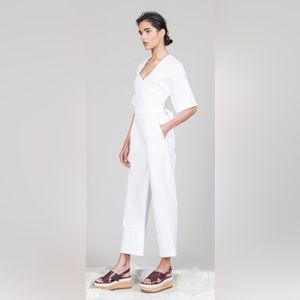 Where Mountains Meet Womens Renata Wrap Jumpsuit Size 4 White Wide Leg Cutout